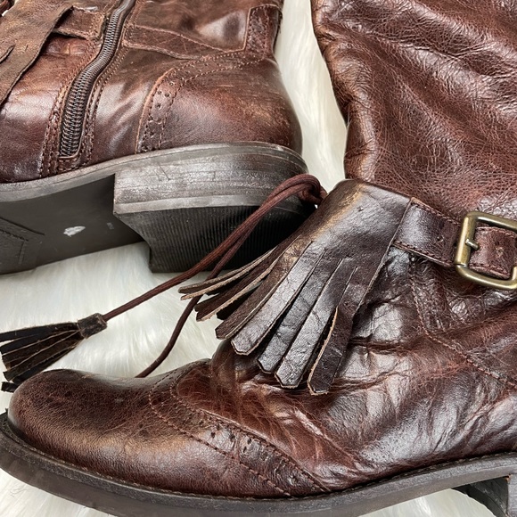 Welsh Boots Tall Womens Leather Brown Size 7.5 - Picture 2 of 14